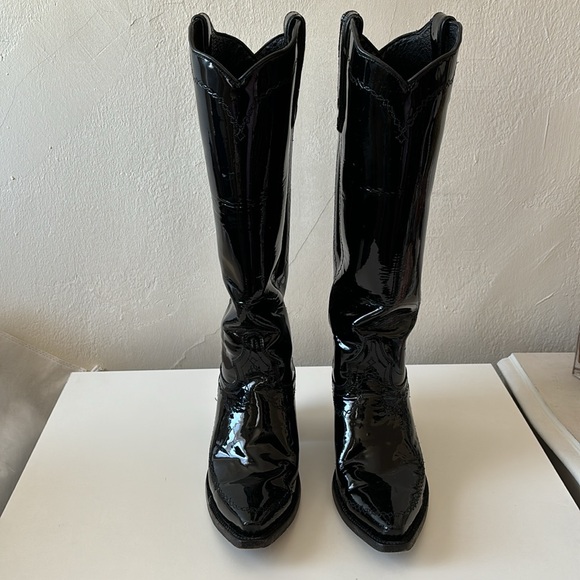 Denver Western Knee High Patent Boots - Picture 5 of 13